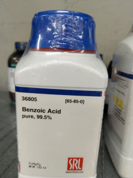 КИСЛОТА БЕНЗОЙНАЯ 99% CAS 65-85-0, SRL SISCO RESEARCH LABORATORIES 36805, ФАСОВКА 500 Г