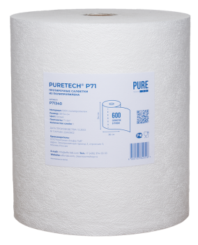 PURETECH® P71 НЕТКАНЫЙ ПРОТИРОЧНЫЙ МАТЕРИАЛ, 38Х34СМ, 71ГР/М2, 1СЛОЙ, БЕЛЫЙ, 600 Л/РУЛОН