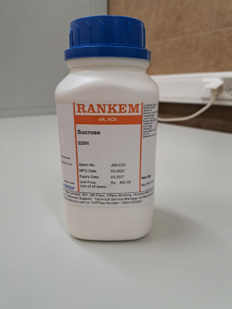 САХАРОЗА CAS 57-50-1, AR, ACS, RANKEM (AVANTOR/VWR) S2591, ФАСОВКА 500 Г