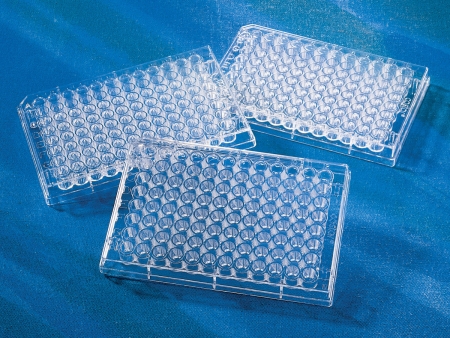 ПЛАНШЕТ СТЕРИЛЬНЫЙ CORNING® 96-ЛУНОЧНЫЙ ПЛОСКОДОННЫЙ С КРЫШКОЙ, КУЛЬТУРАЛЬНЫЙ, TC, В ИНДИВ. УП., 50 ШТ/КОР., CORNING, 3596