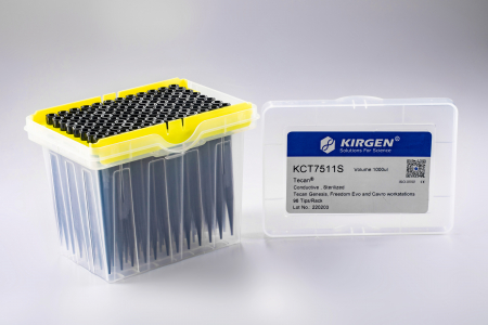KCT7511S-L НАКОНЕЧНИКИ 1000 МКЛ КОНДУКТИВНЫЕ, СТЕРИЛЬНЫЕ, ГИДРОФОБНЫЕ, 96 ШТ/УП (В ШТАТИВЕ)