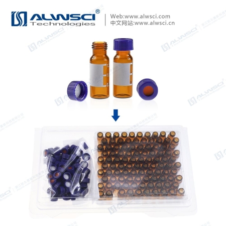 ВИАЛЫ С КРЫШКАМИ 2ML AMB 12X32MM 9-425 SCREW WHITE PTFE/RED SILIC 1 MM 100PCS/PK, C0000961 ALWSCI